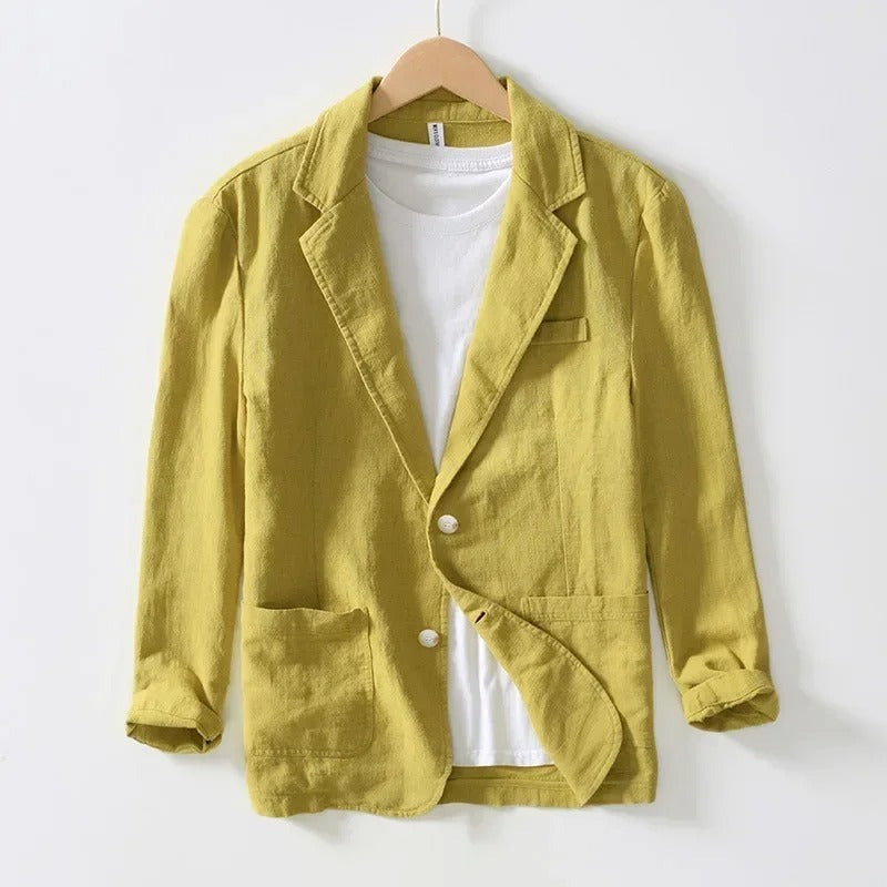 Hayes linen blazer - Yellow