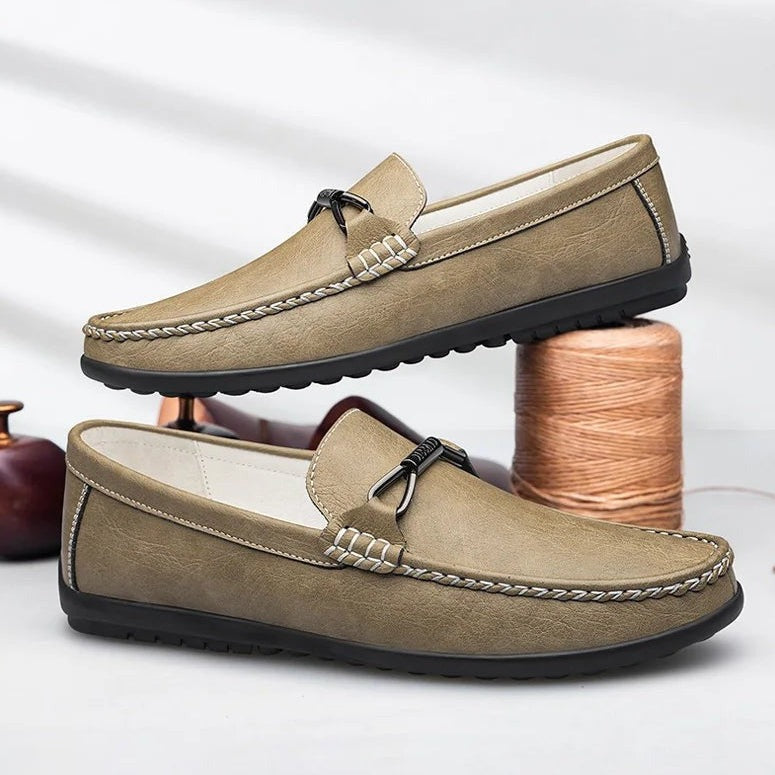 Henry leather loafers - Beige detail