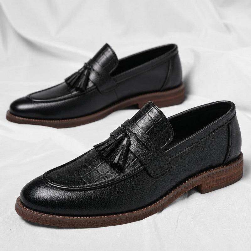 Henry leather tassel loafer - Black side view