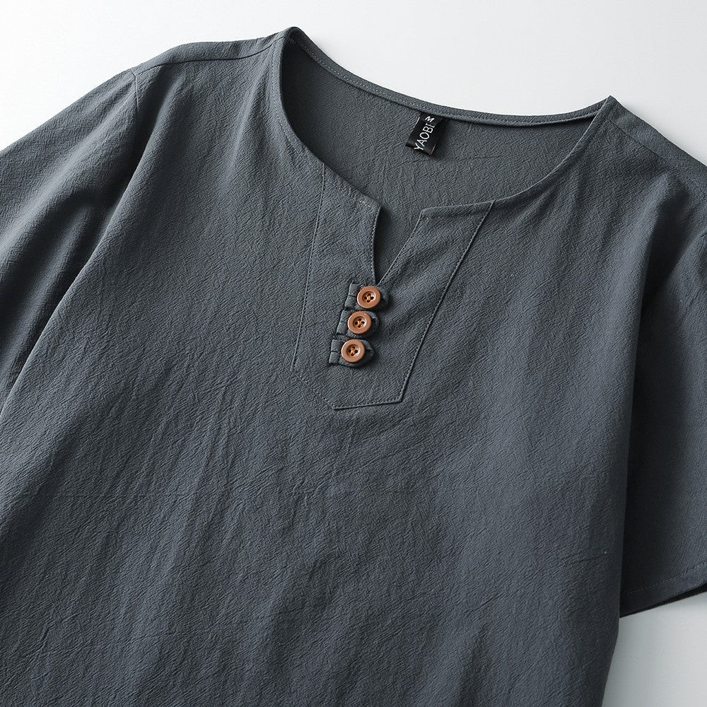 Henry Linen Shirt - collar detail