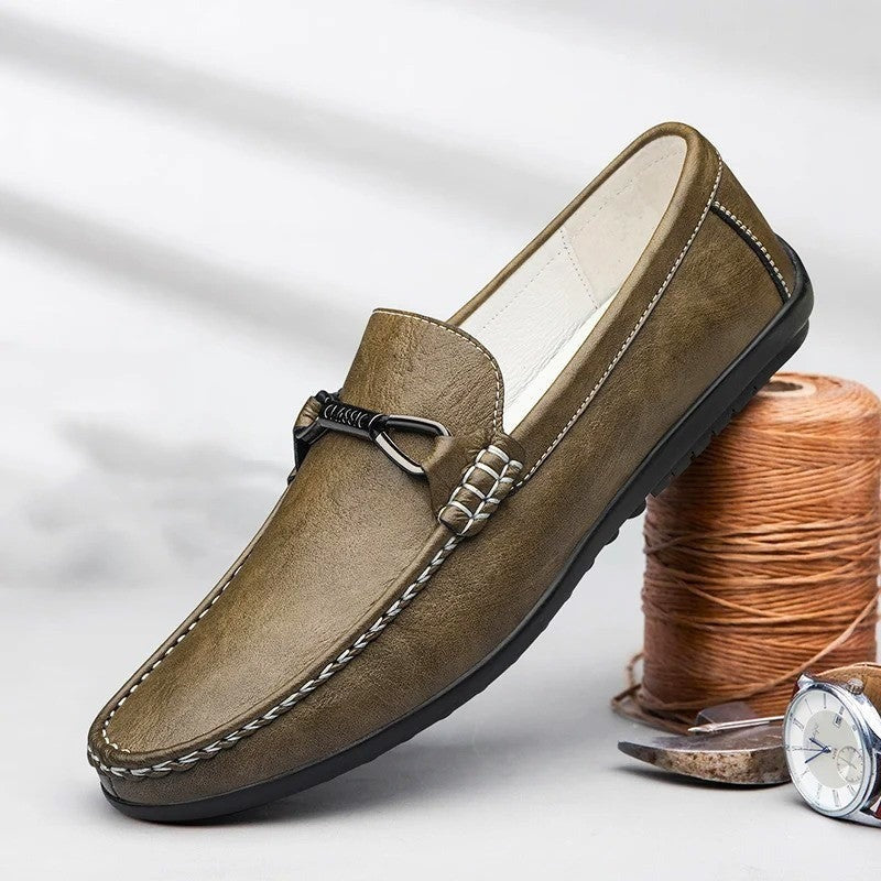 Henry leather loafers - Khaki