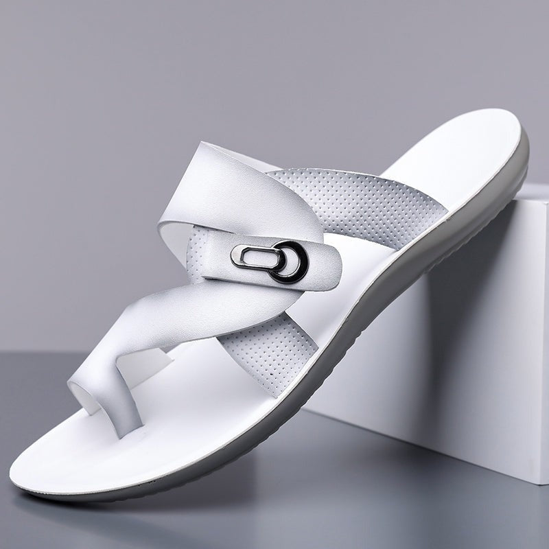 Henry strappy leather sandals - White