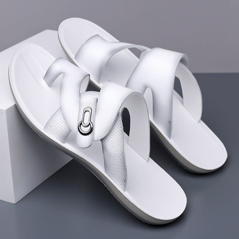 Henry strappy leather sandals - White detail