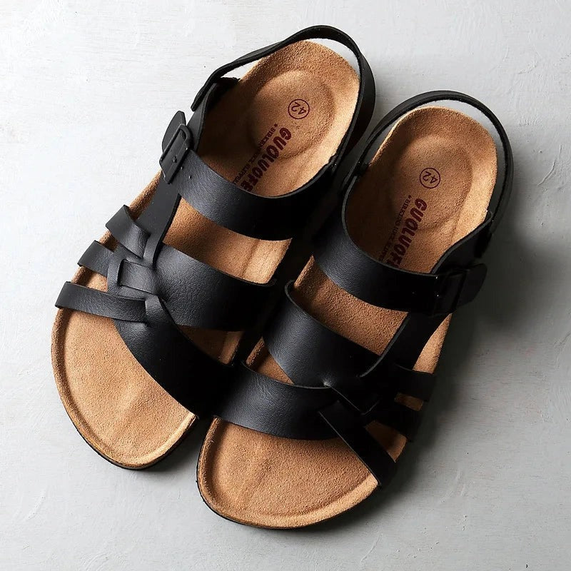 Hunter leather sandals - Black