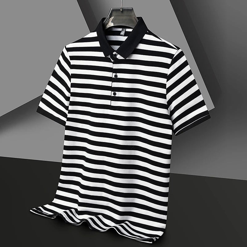 Ian striped polo - Black