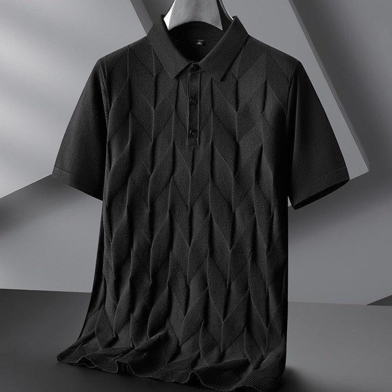 Ian knit polo shirt - Black