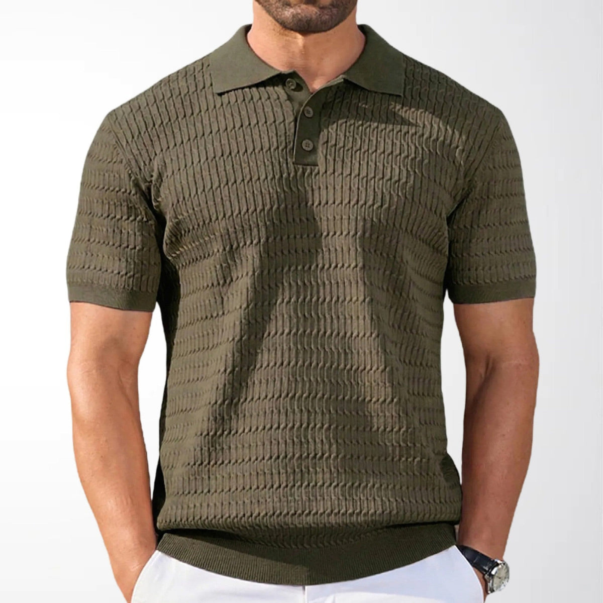 Ian knit polo - Brown
