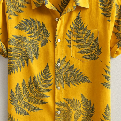 Ian | Men's Beach Button Up Linen Hawaiian Shirt