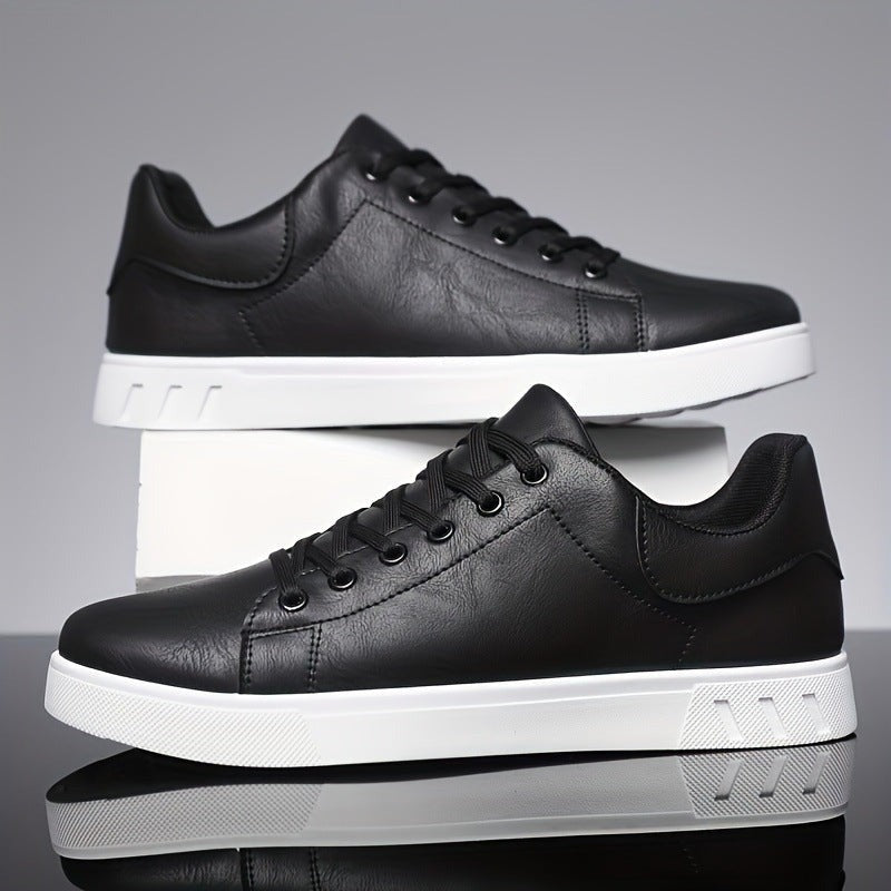 Jack leather low top casual sneakers - Black pair view