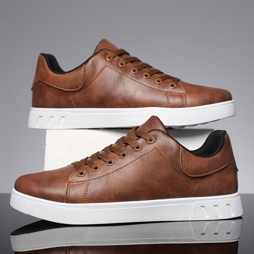 Jack leather low top casual sneakers - Brown pair view