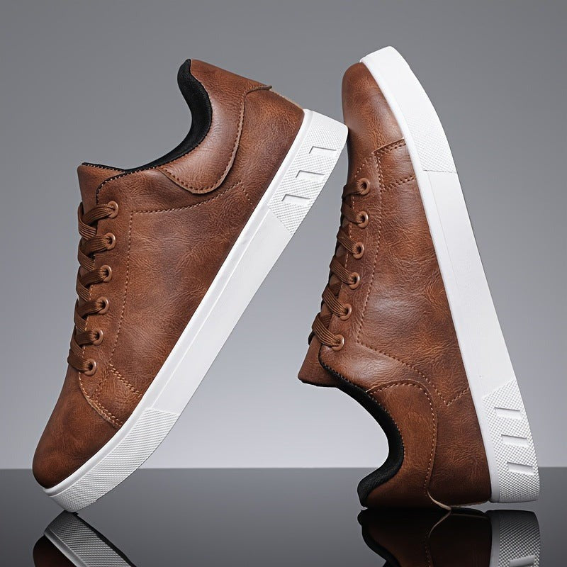 Jack leather low top casual sneakers - Brown sole detail