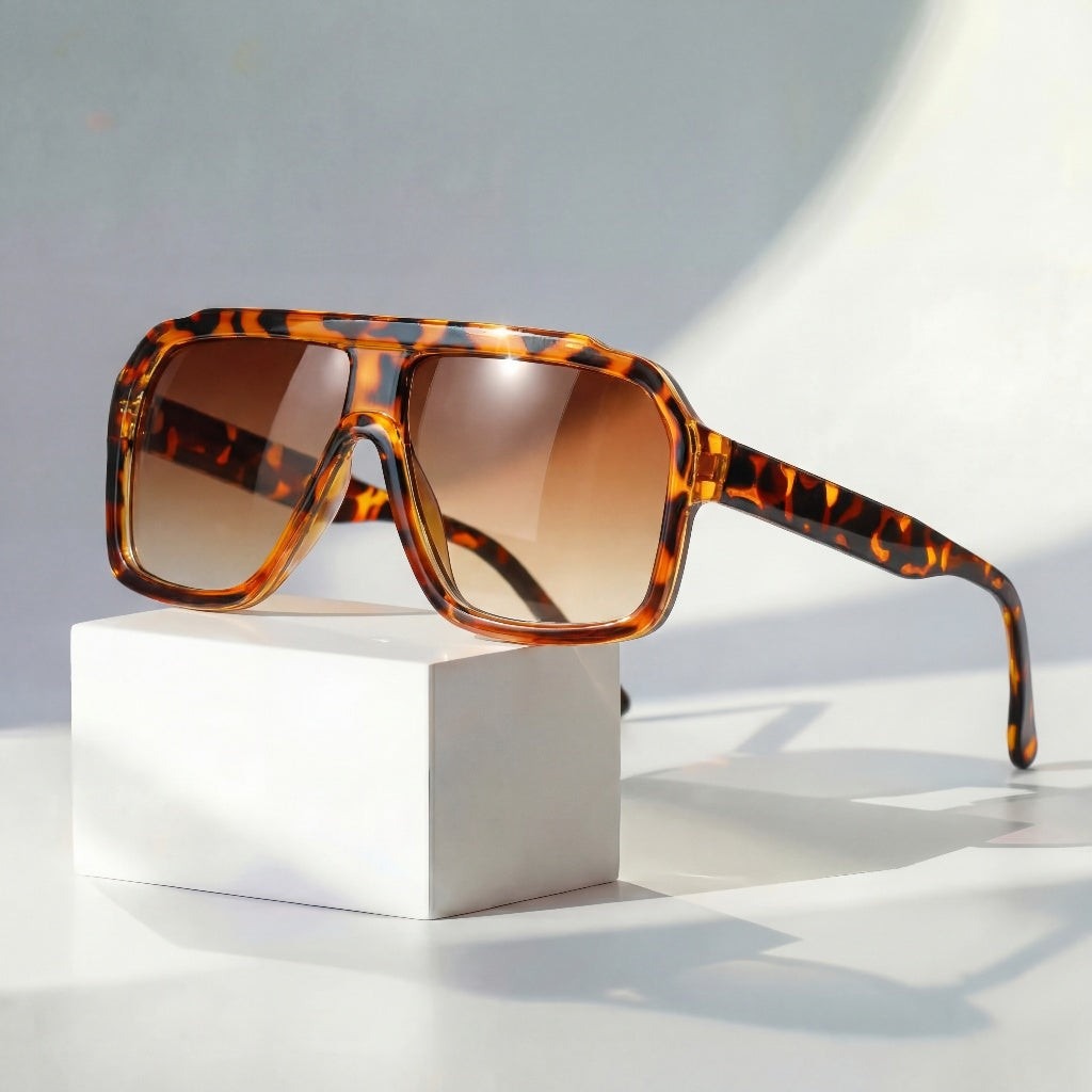 Jack oversized square sunglasses - Leopard