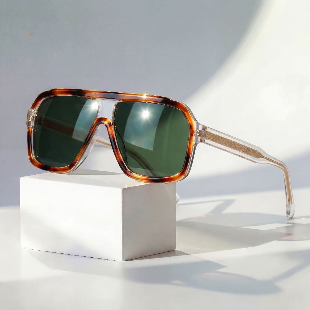 Jack oversized square sunglasses - Tortoise
