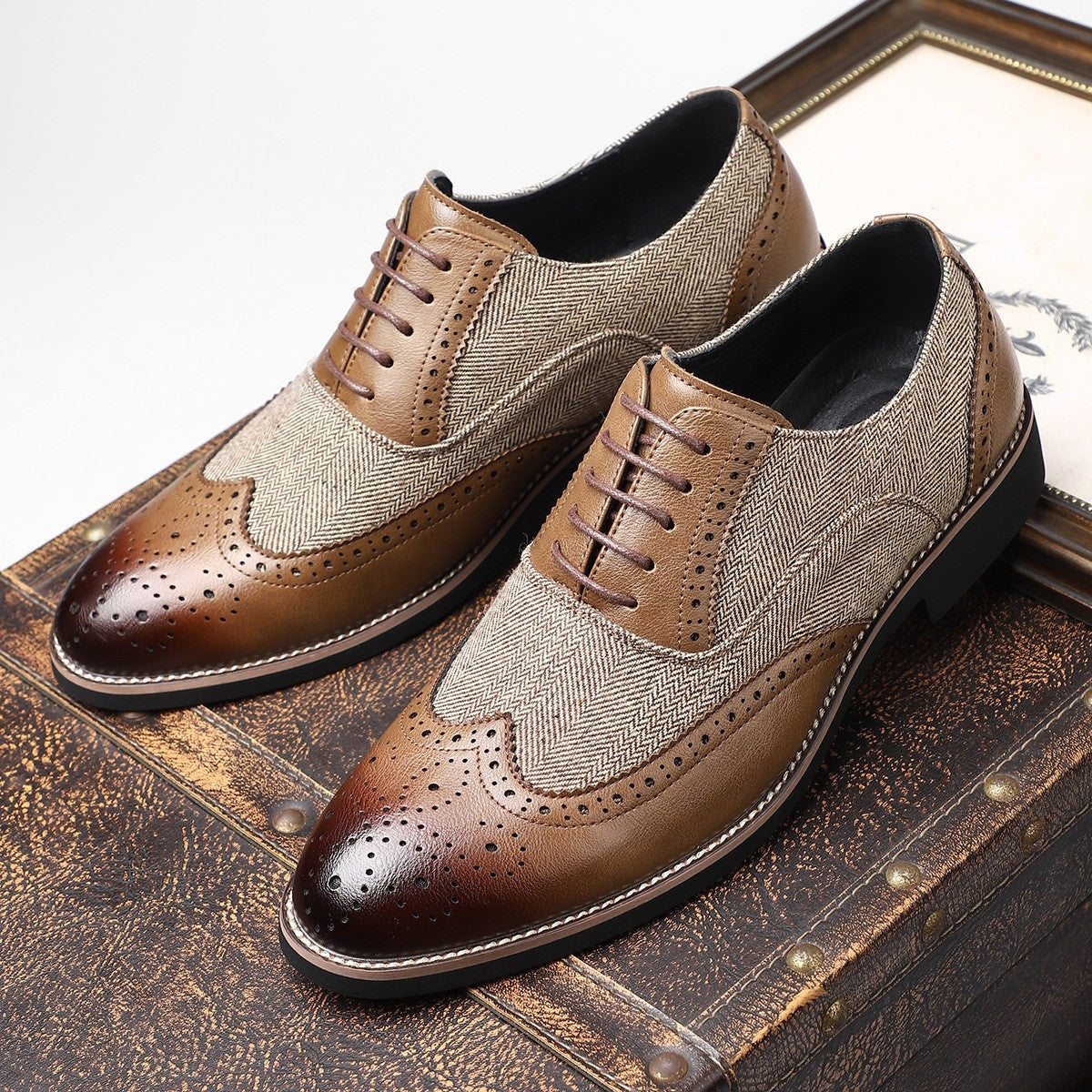 Jackson brogue oxford dress shoes - Brown