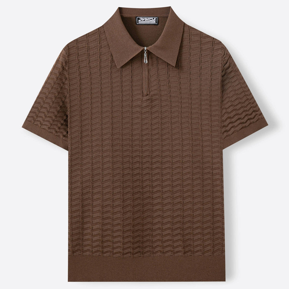 Jackson waffle knit polo - Brown