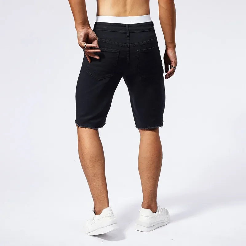 James denim shorts - Black alternate back view