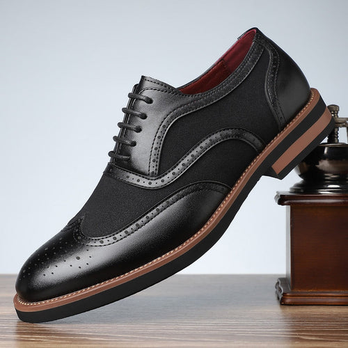 James brogue derby dress shoes - Black