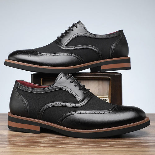 James brogue derby dress shoes - Black pair view