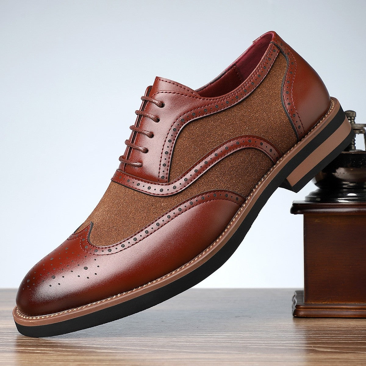 James brogue derby dress shoes - Brown