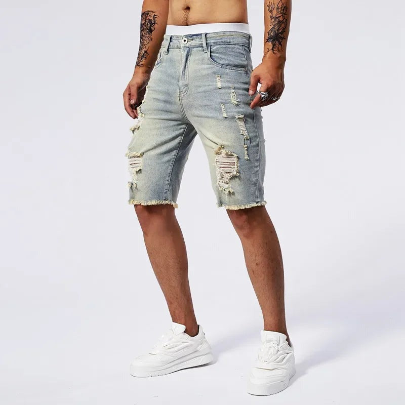 James denim shorts - Light Blue