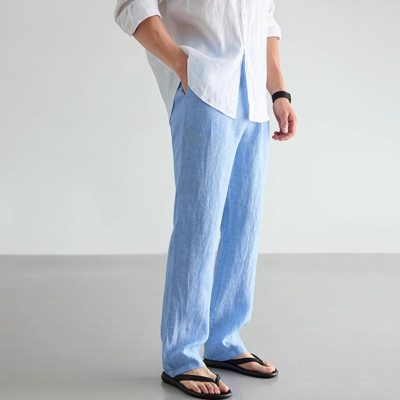 James linen pants - Light Blue