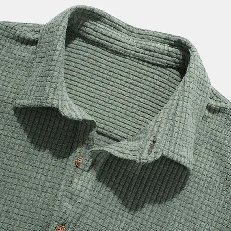 James waffle polo - detail