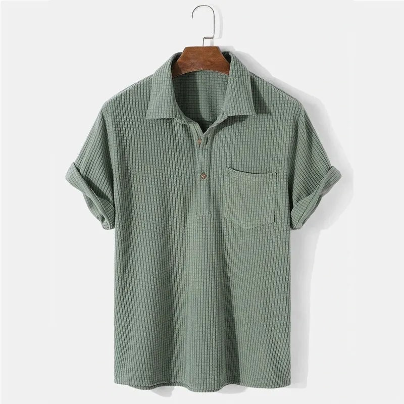 James waffle polo - Green