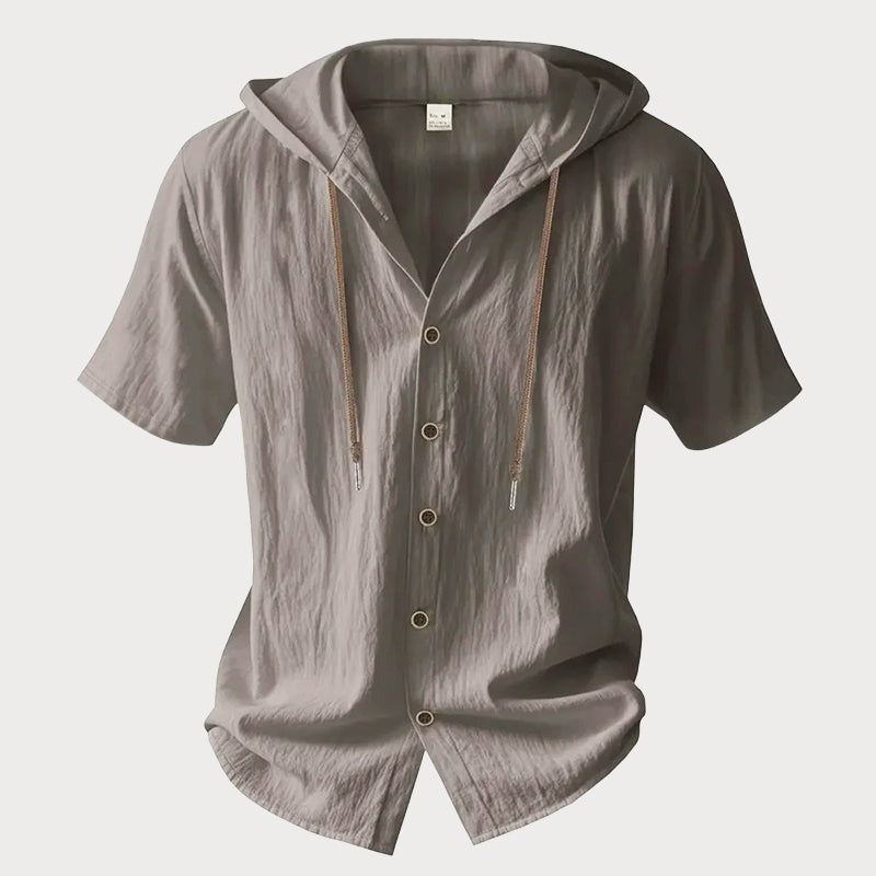 Jasper hooded linen shirt - Gray