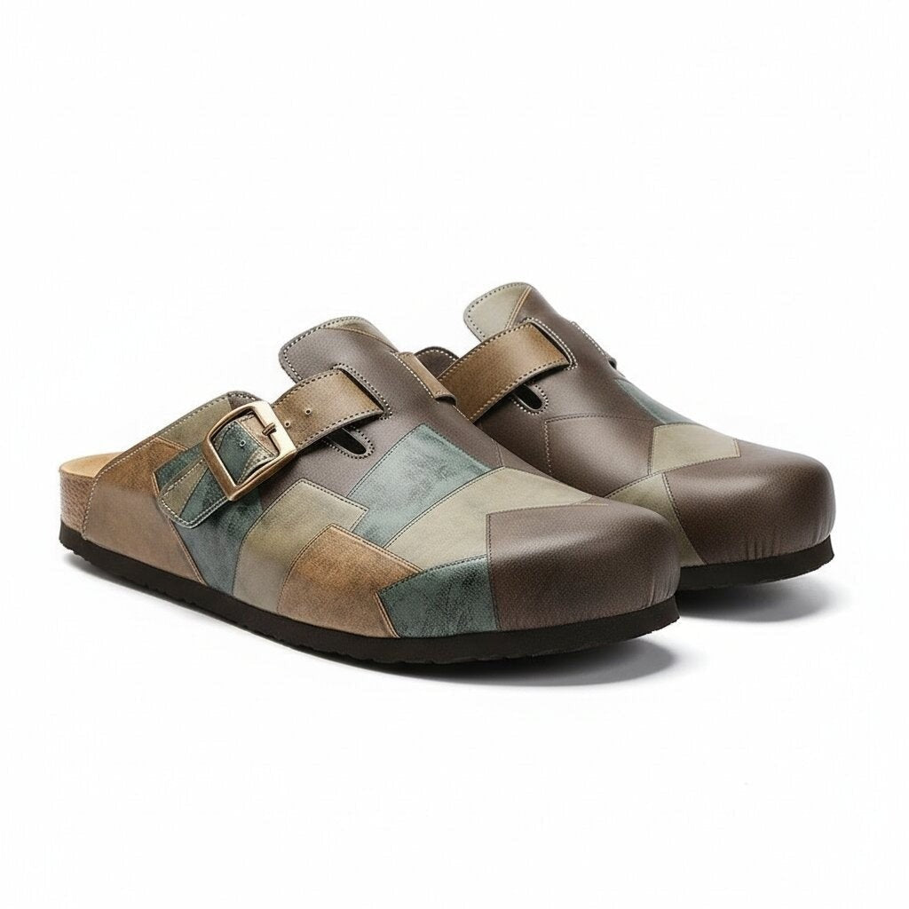 Jonah leather clogs - Khaki