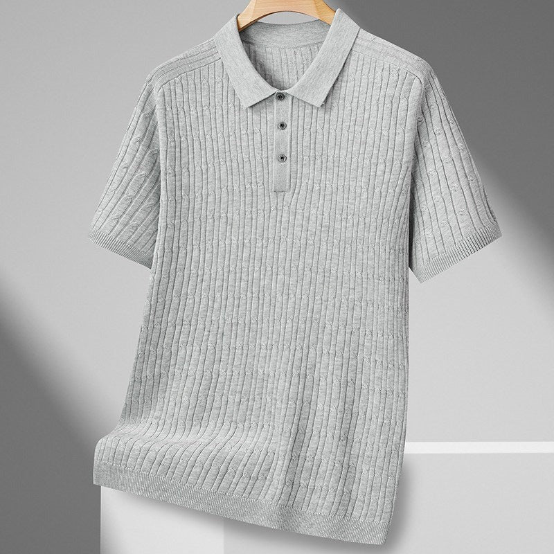 Jonah knit polo - Gray