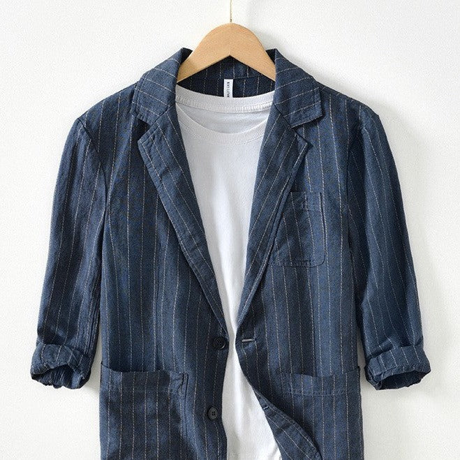 Julian striped blazer - Blue alt shot