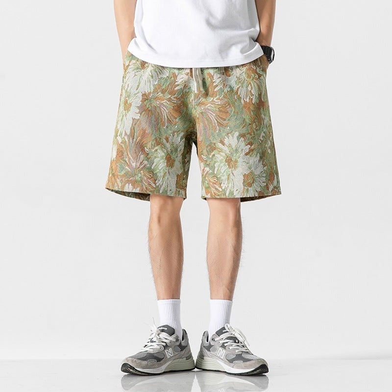 Kai floral drawstring shorts - Green