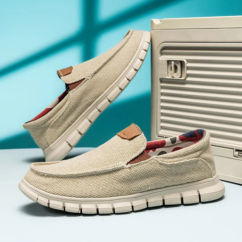 James canvas slip on shoes - Khaki