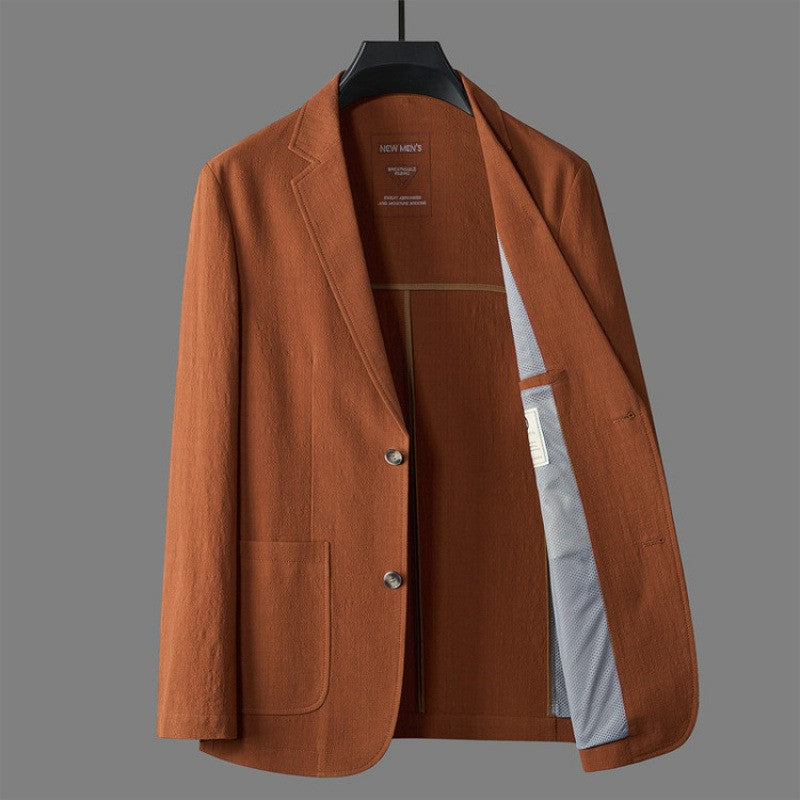 Lennox linen blazer - Brown open view