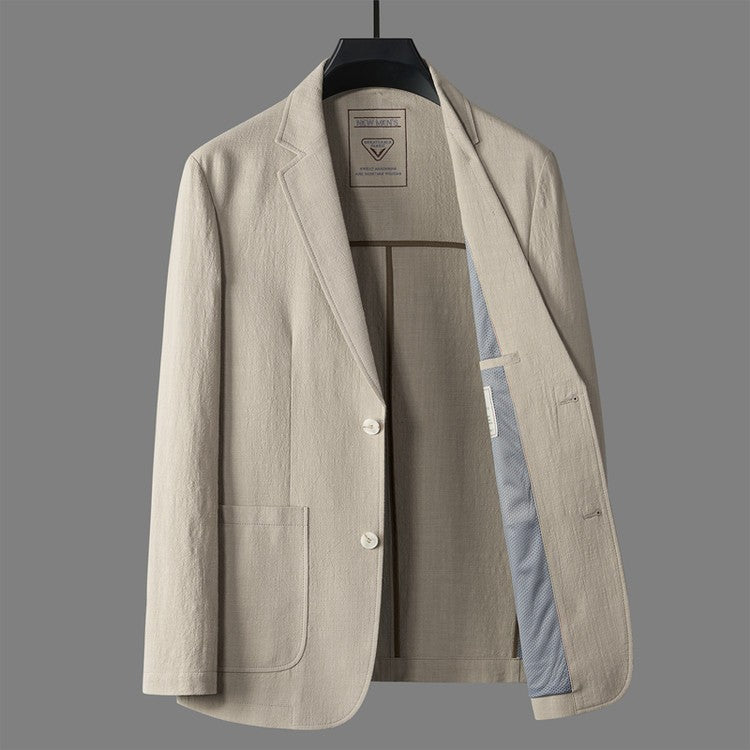 Lennox linen blazer - Cream open view