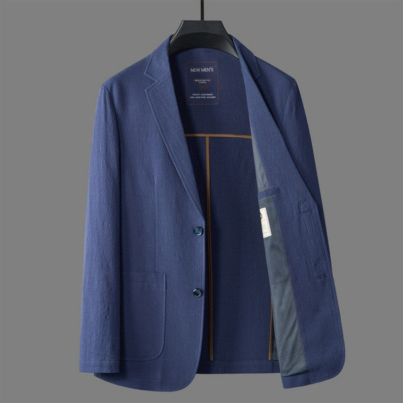 Lennox linen blazer - Navy open view