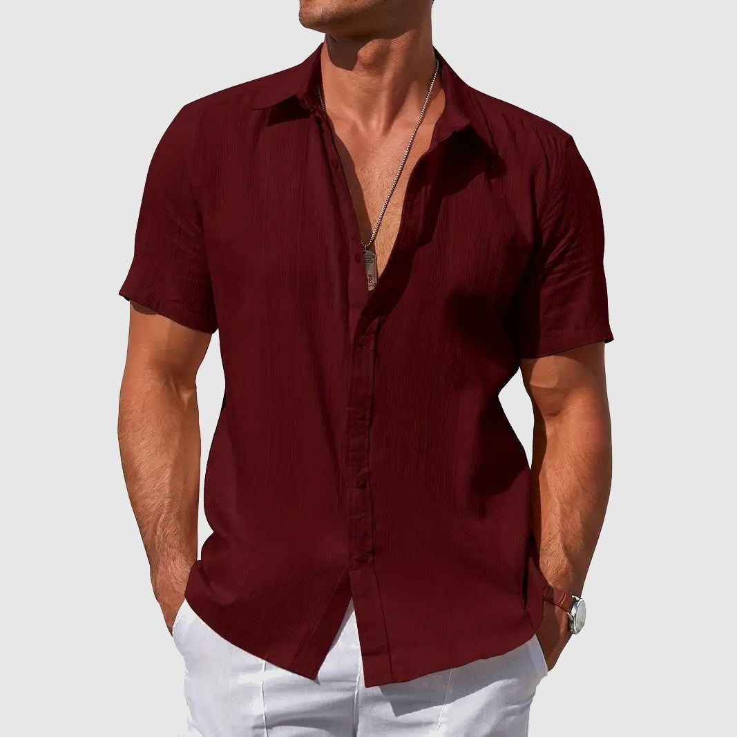 Leo linen shirt - Dark Red