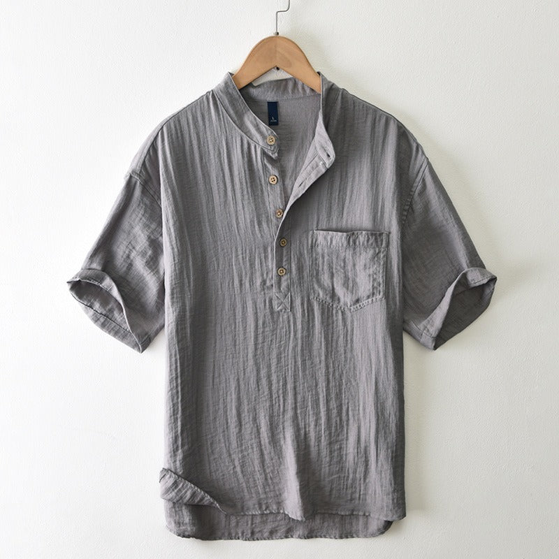 Leo linen henley - Gray