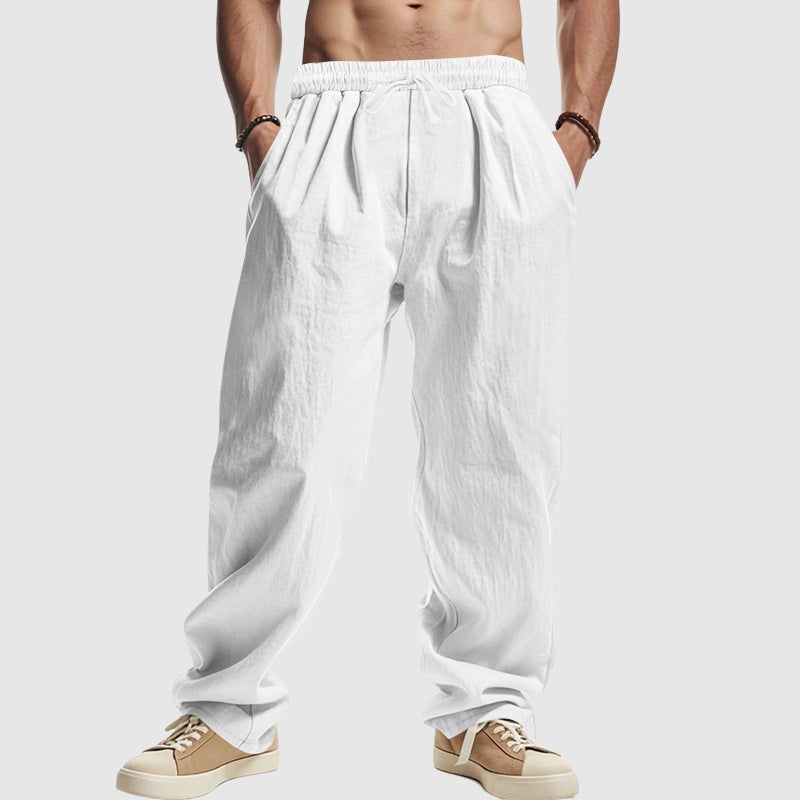 Leo linen lounge pants - White