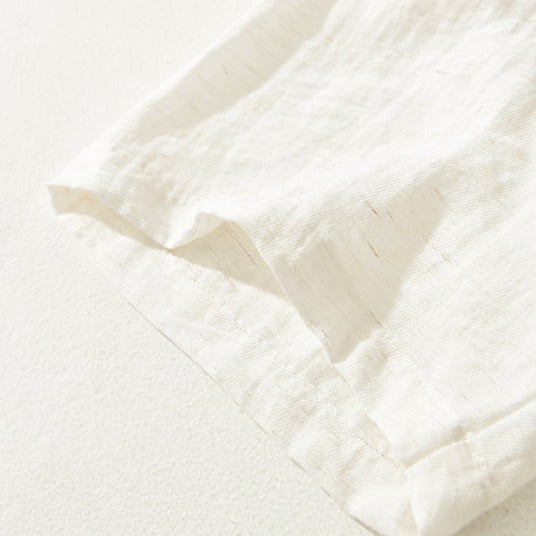 Leo linen henley - sleeve hem detail