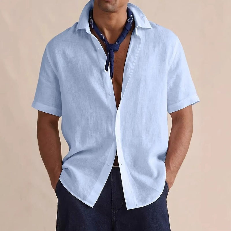 Liam linen shirt - Blue