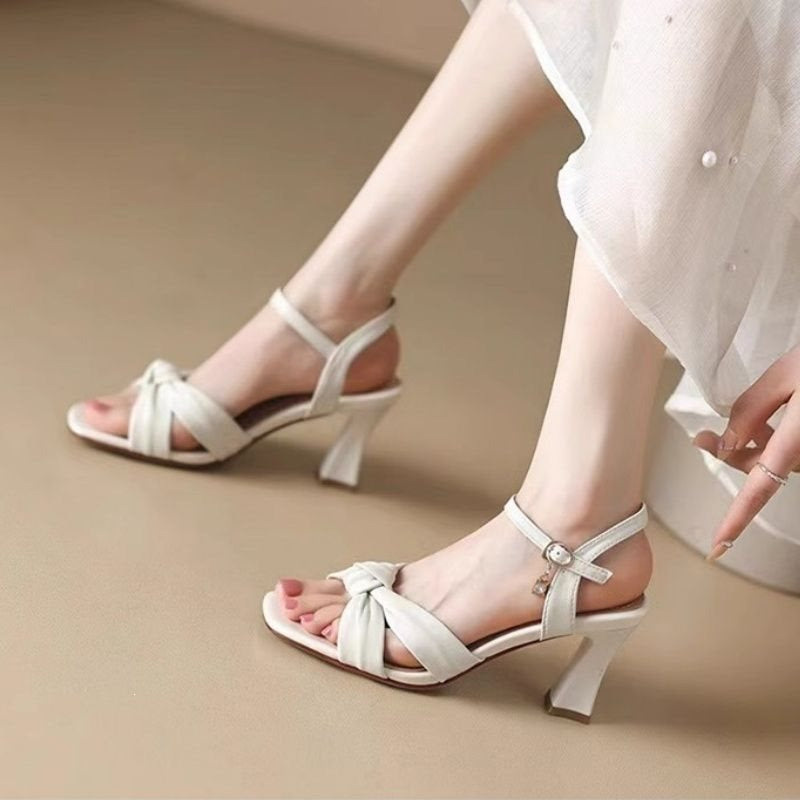 Lily block heels - White