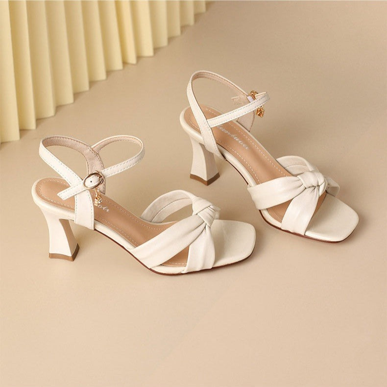 Lily block heels - White