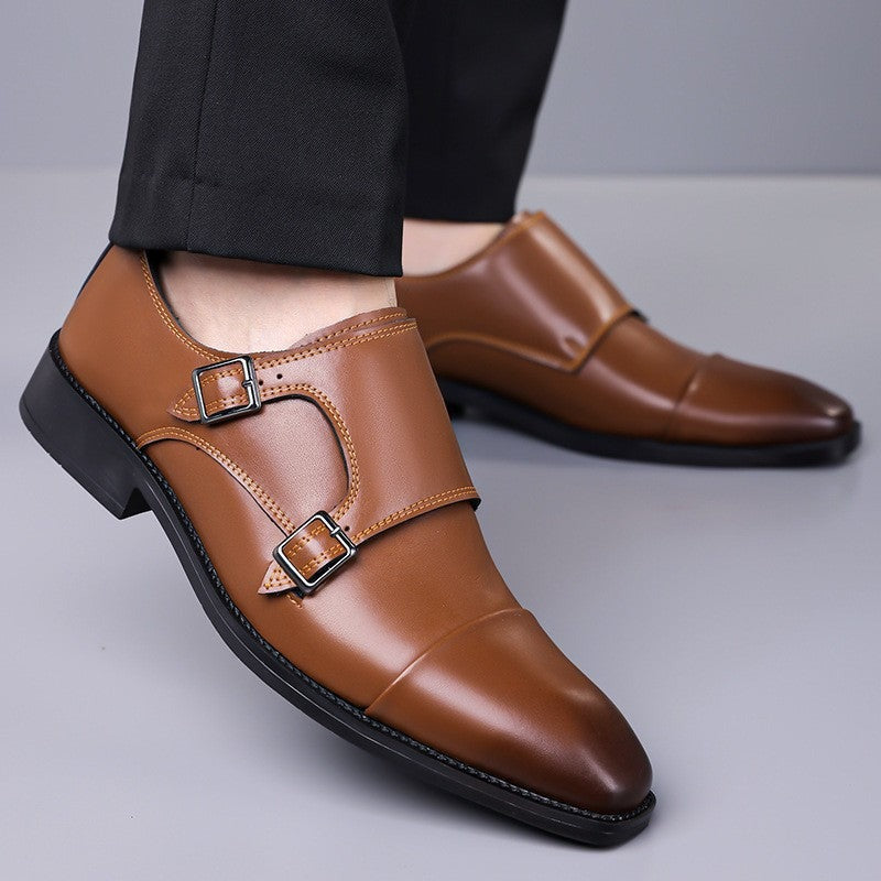 Lincoln monk strap dress shoes - Brown angle