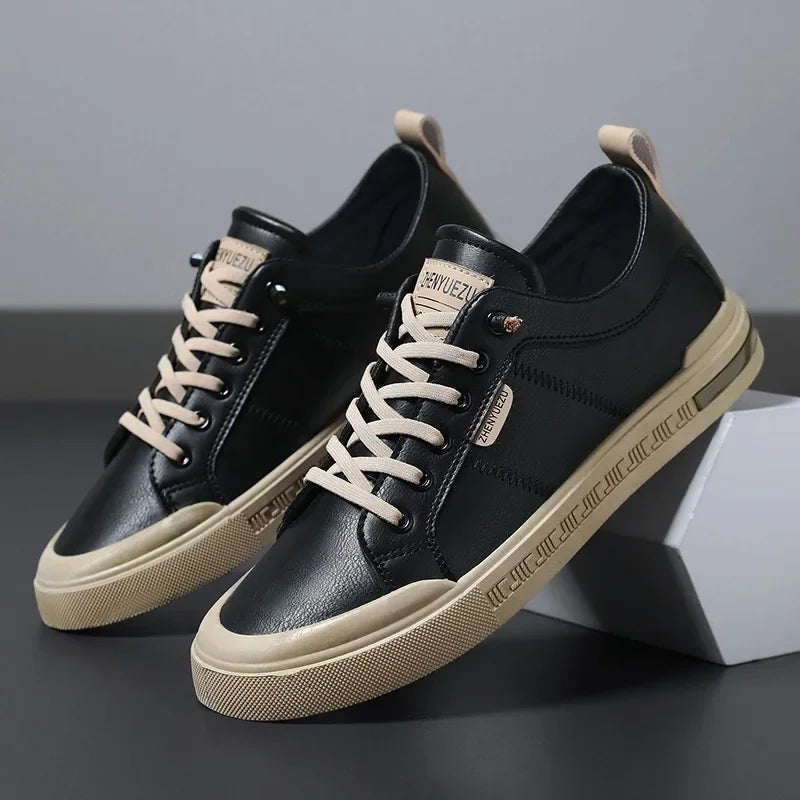 Luke leather low top sneaker - Black/Beige