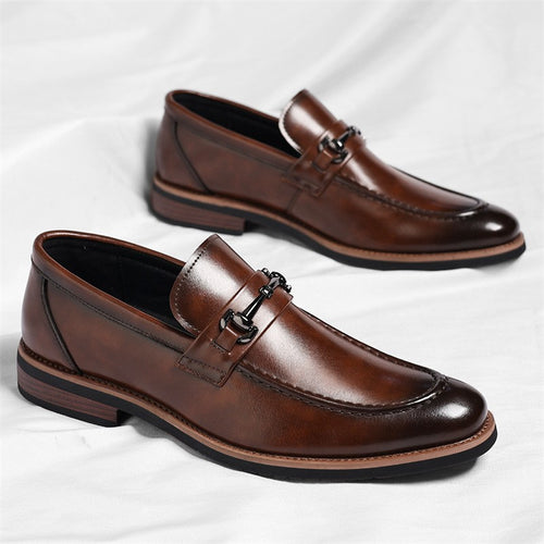 Luke horsebit loafers side view - Brown
