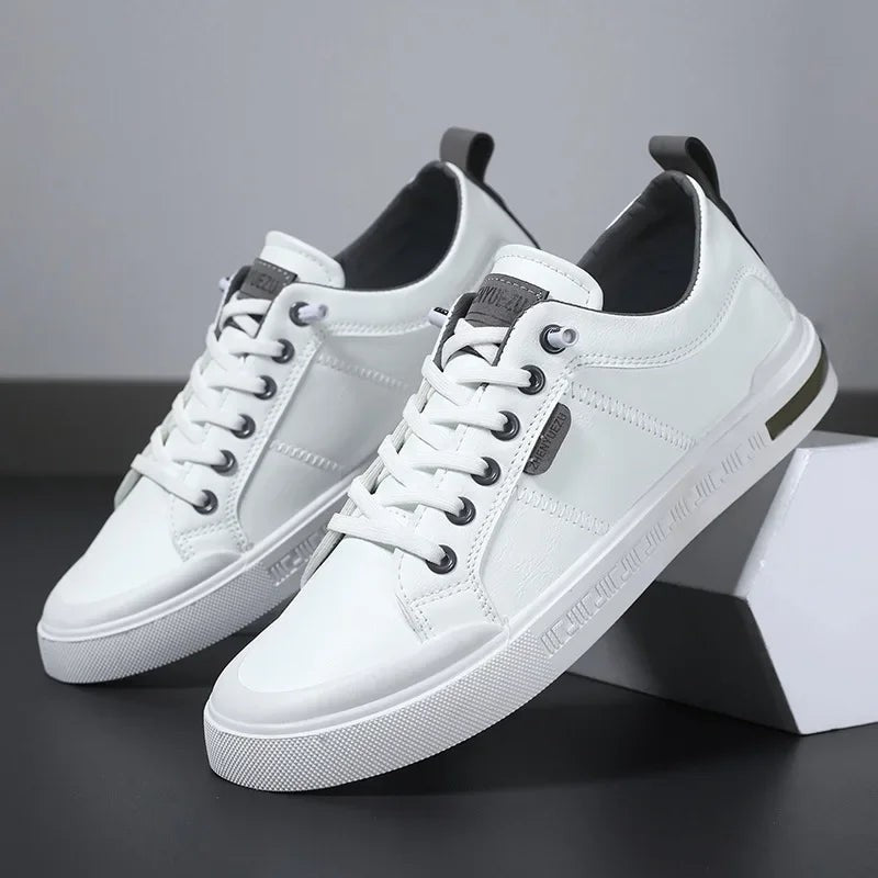 Luke leather low top sneaker - White/Gray