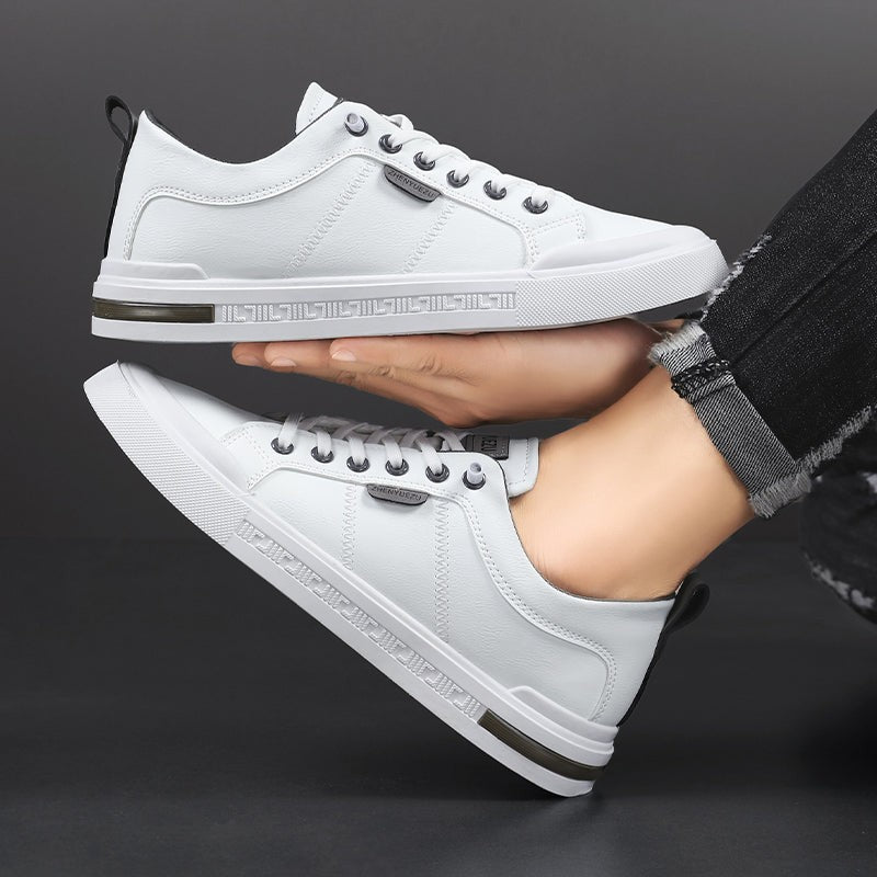 Luke leather low top sneaker - White/Gray detail
