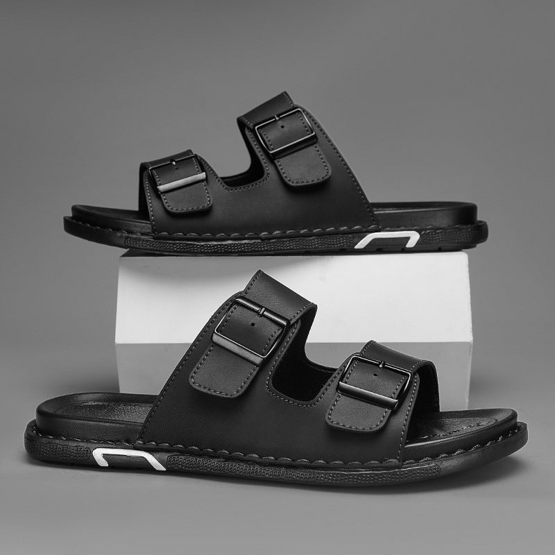 Magnus buckle slides sandals - Black pair