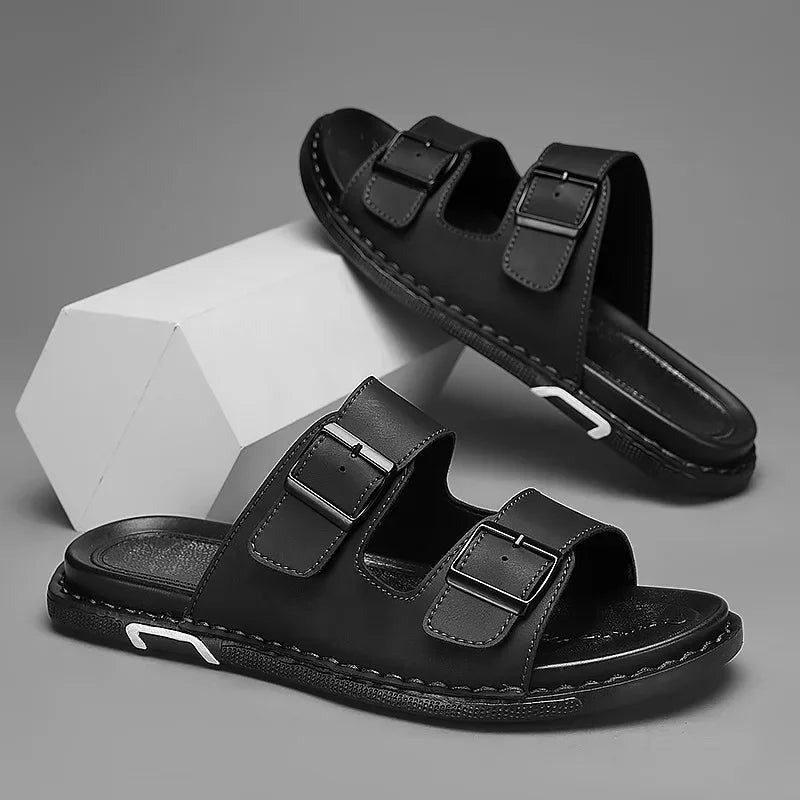 Magnus buckle slides sandals - Black